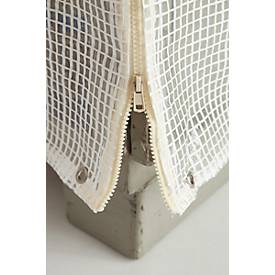 Wetterfeste Abdeckhaube für Gitterbox, 2 Reißverschlüsse, transparent