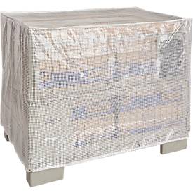 Wetterfeste Abdeckhaube für Gitterbox, ohne Reißverschluss, transparent