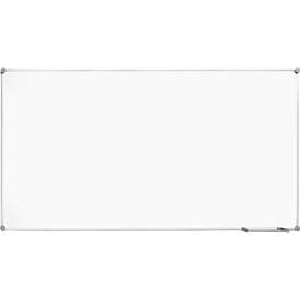 Whiteboard 2000 MAULpro, weiß emailliert, Rahmen platingrau, 1800 x 900 mm