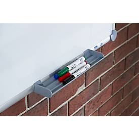 Whiteboard 2000 MAULpro, weiß kunststoffbeschichtet, magnethaftend, Rahmen platingrau, B 1200 x H 900 mm + 15-teiliges Zubehör-Set