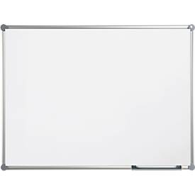 Whiteboard 2000 MAULpro, weiß kunststoffbeschichtet, magnethaftend, Rahmen platingrau, B 1200 x H 900 mm + 15-teiliges Zubehör-Set