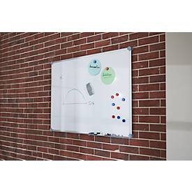 Whiteboard 2000 MAULpro, weiß kunststoffbeschichtet, magnethaftend, Rahmen silber, B 1200 x H 900 mm + 15-teiliges Zubehör-Set