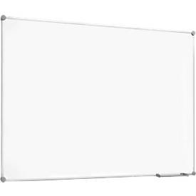 Whiteboard 2000 MAULpro, weiß kunststoffbeschichtet, Rahmen platingrau, 1500 x 1000 mm