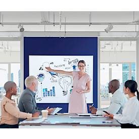 Whiteboard Franken X-tra!Line, emaillierte Oberfläche, magnethaftend, beschriftbar, inkl. Ablageschale, B 2000 x H 1000 mm, Stahl/Aluminium, weiß-silber