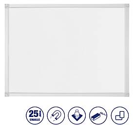 Whiteboard Franken X-tra!Line, emaillierte Oberfläche, magnethaftend, beschriftbar, inkl. Ablageschale, B 600 x H 450 mm, Stahl/Aluminium, weiß-silber