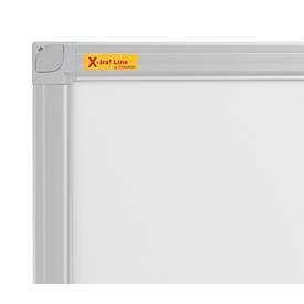 Whiteboard Franken X-tra!Line, emaillierte Oberfläche, magnethaftend, beschriftbar, inkl. Ablageschale, B 900 x H 600 mm, Stahl/Aluminium, weiß-silber
