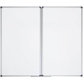 Whiteboard-Klapptafel MAULstandard, grau kunststoffbeschichtet, magnethaftend, 2 Flügel, B 1500 x H 1000 mm
