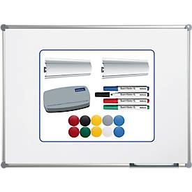 Whiteboard-Komplettset MAULpro Whiteboard 2000, B 900 x H 600 mm + Whiteboard Zubehör Set 3