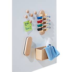 Whiteboard Legamaster UNITE, magnetisch, Markerablage, B 1200 x T 12,6 x H 900 mm, lackierter Stahl, weiß, inkl. Whiteboard Zubehör Set WOODEN, 17-teilig