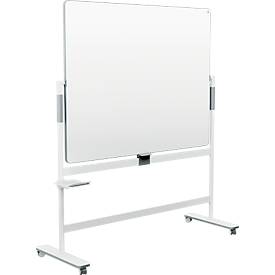 Whiteboard Nobo Move & Meet, Stiftablage, horizontaler Drehpunkt, feststellbare Rollen, B 1500 x H 1200 mm, weiß