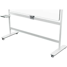 Whiteboard Nobo Move & Meet, Stiftablage, horizontaler Drehpunkt, feststellbare Rollen, B 1500 x H 1200 mm, weiß