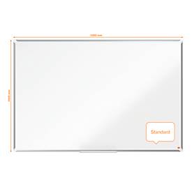 Whiteboard Nobo Premium Plus, magnethaftend, mit Ablageschale, B 1500 x H 1000 mm, emailliert, weiß, inkl. Boardmarker