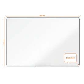 Whiteboard Nobo Premium Plus, magnethaftend, mit Ablageschale, B 1500 x H 1000 mm, Stahl lackiert, weiß, inkl. Boardmarker