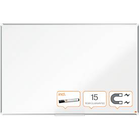 Whiteboard Nobo Premium Plus, magnethaftend, mit Ablageschale, B 1500 x H 1000 mm, Stahl lackiert, weiß, inkl. Boardmarker