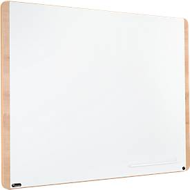 Whiteboard Rocada Natural Skinboard, magn.haftend, Hoch/Quer, Ablageschale, Stahl auf Holz, B 1000 x H 1500 mm