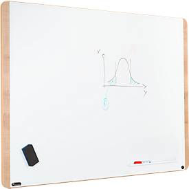 Whiteboard Rocada Natural Skinboard, magn.haftend, Hoch/Quer, Ablageschale, Stahl auf Holz, B 1000 x H 1500 mm
