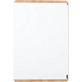 Whiteboard Rocada Natural Skinboard, magn.haftend, Hoch/Quer, Ablageschale, Stahl auf Holz, B 1000 x H 1500 mm