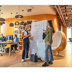 Whiteboard Sigel Business meet up, Metall weiß lackiert, magnethaftend, mobil, B 900 x H 1800 mm