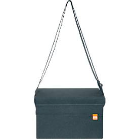 Whiteboard-Zubehörtasche Nobo, mit Inhalt, magnetischer Deckel, zusammenklappbar, bis 8 kg, B 299 x T 355 x H 230 mm, Recyclingstoff, anthrazitgrau