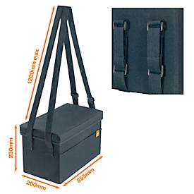 Whiteboard-Zubehörtasche Nobo, mit Inhalt, magnetischer Deckel, zusammenklappbar, bis 8 kg, B 299 x T 355 x H 230 mm, Recyclingstoff, anthrazitgrau