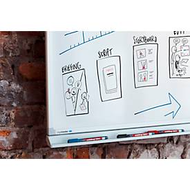 Whiteboardmarker Edding 361, Rundspitze, Strichstärke 1 mm, trocken abwischbar, mit Kappe und Clip, nachfüllbar, farbsortiertes 8er-Set