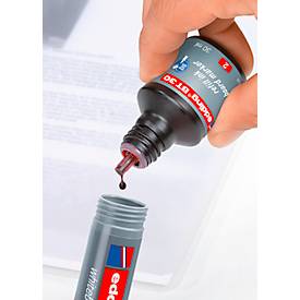 Whiteboardmarker Edding 365, Schreibfarbe Blau, Keilspitze, Strichstärke 2-7 mm, trocken abwischbar, mit Kappe, nachfüllbar, 10 Stück