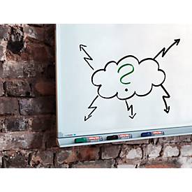 Whiteboardmarker Edding 365, Schreibfarbe Schwarz, Keilspitze, Strichstärke 2-7 mm, trocken abwischbar, mit Kappe, nachfüllbar, 10 Stück