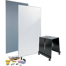 Whiteboard/Pinboard Set sigel MUB01, 4-teilig, je 1 x Whiteboard & Pinboard B 900 x H 1800 mm, 1 x mobiler Ständer & Toolkit