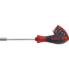 WIHA Magazin-Bithalter 3809 01-01, 9-tlg, Schlitz/PH/PZD/Sternprofil, mit Bit-Magazin, SoftFinish®-Griff, Länge 243 mm