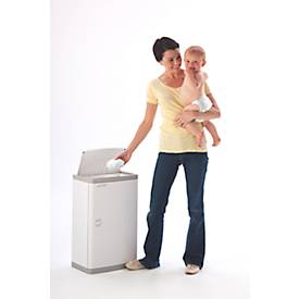 Windeleimer Janibell Diaper Pail, Volumen 43 l, mit Fußpedal & Doppeldeckel, L 140 x B 292 x H 422 mm, ABS-Kunststoff, weiß