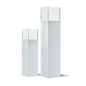 Windlicht-Säule hochglänzend outdoor Glas Kunstoff-Alluminium-Verbund