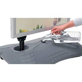 WindPro® GO Kundenstopper silber, doppelseitig, 33 mm, 19‑L Fuß, Stahlfedern, PET, 572×819 mm