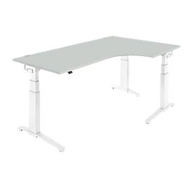 Winkelschreibtisch 90° PLANOVA ERGOSTYLE, Ansatz links/rechts, 2-stufig elektrisch h.verstellbar, B 2000 mm
