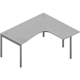 Winkelschreibtisch ARLON-OFFICE, B 1600 x T 1200 x H 730 mm, lichtgrau