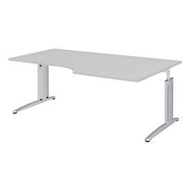 Winkelschreibtisch BARI, 90°, Form A, Winkel rechts/links, C-Fuß, B 2000 x T 1000/ 800 mm