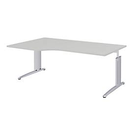 Winkelschreibtisch BARI, 90°, Form A, Winkel rechts/links, C-Fuß, B 2000 x T 1000/ 800 mm