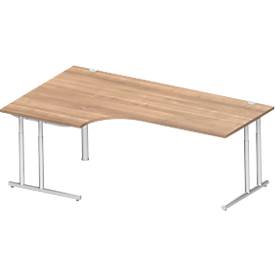 Winkelschreibtisch COMBITEC, 90 Grad, Ansatz links oder rechts, höheneinstellbar