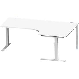 Winkelschreibtisch MODENA FLEX 90°, Ans. rechts/links, C-Fuß-Rechteckrohr, B 2000 mm