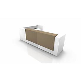 Winkeltheke Spezia, B 3655 x T 2055 x H 1130 mm, weiß/beige