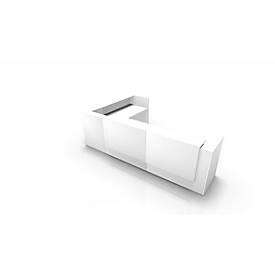 Winkeltheke Spezia, B 3655 x T 2055 x H 1130 mm, weiß/weiß