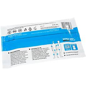 WIPEX WET Waschhandschuhe, 1-lagig, getränkt, pH-neutral, Polyester/Viskose, weiß, 24 x 8 Stück