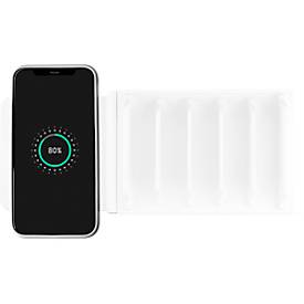 Wireless Charger Good Connections, Qi-fähig, Leistung 15 W, für USB-Desktop-Schnellladestation mit 110 W, Anschluss an linker Seite, weiß