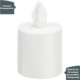 Wischtücher Kimberly Clark WypAll® Wettask™ Low Lint, für Reinigungsmittel, saugfähig & reißfest, 6 Rollen je 120 Tücher, L 305 x B 150 mm, weiß