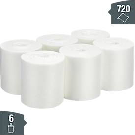 Wischtücher Kimberly Clark WypAll® Wettask™ Low Lint, für Reinigungsmittel, saugfähig & reißfest, 6 Rollen je 120 Tücher, L 305 x B 150 mm, weiß