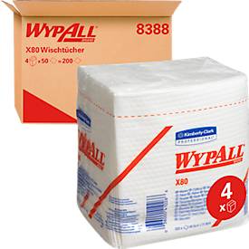 Wischtücher WypAll® X80 PowerClean, gefaltet, 4 x 50 Tücher, weiß