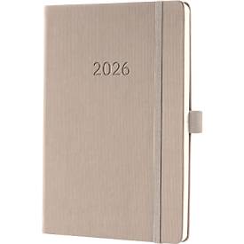 Wochenkalender Sigel Conceptum 2026 C2660, A5, 192 Seiten, 1 Jahr, 2 Seiten für je 1 Woche, PEFC®-Papier/Kunststoff, taupe
