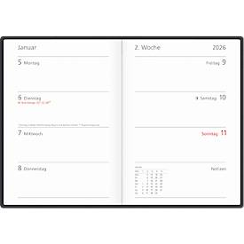 Wochenplaner Korsch Colour 2026, 160 Seiten, B 110 x H 155 mm, Papier/Kunststoff, anthrazit