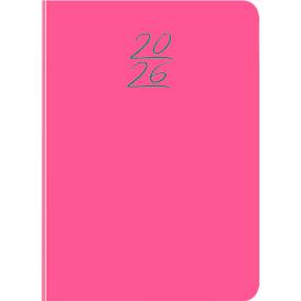 Wochenplaner Korsch Colour 2026, 160 Seiten, B 110 x H 155 mm, Papier/Kunststoff, pink
