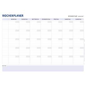 Wochenplaner Staedtler Lumocolor® 641 A1-1, Format A1, trocken & nass abwischbar, inkl. Universalstiften & Stifteklammern, Kunststoff