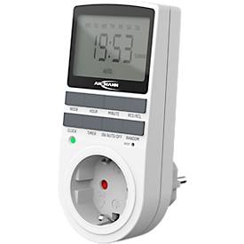 Wochenzeitschaltuhr Ansmann AES4, digital, 12/24 h Format, 10 Programme, 1-fach, ohne Batterien, Kunststoff, weiß